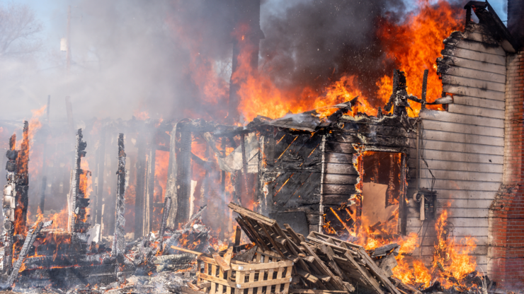 destruction from a house fire